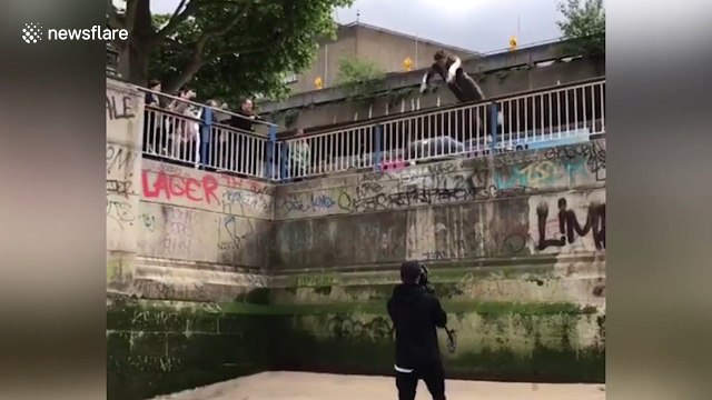 Freerunner performs impressive flips around London