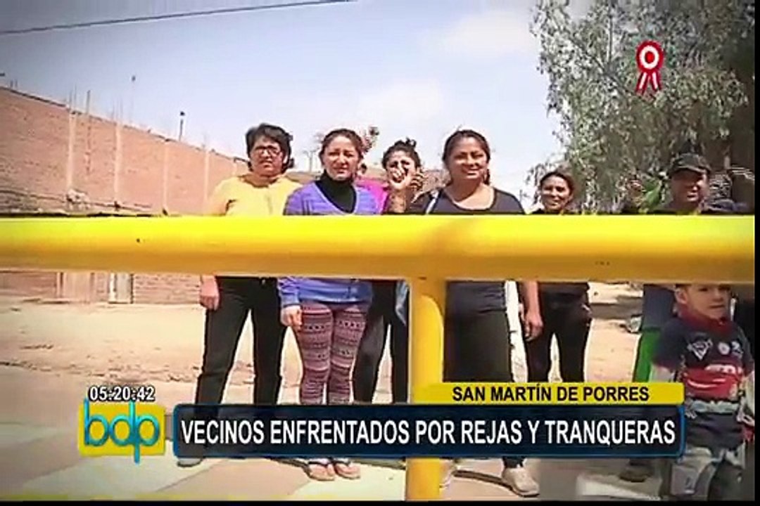 San Martín de Porres: vecinos enfrentados por instalación de rejas y tranqueras