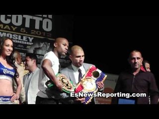 Floyd Mayweather Miguel Cotto In Las Vegas Facing Off