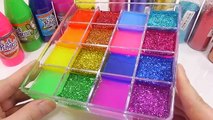 Combine Glitter Slime All Colors Water Clay Case Learn Colors Slime DIY