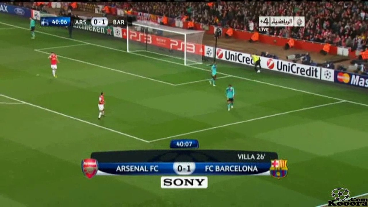 ملخص مباراة ارسنال وبرشلونة 2-1 دوري ابطال اورو...