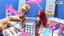 Frozen Elsa Anna Little Sirène Disney Princesse makeover conte de fée sirène évasion requin piscine de jeux pour enfants animés attaque Films famille Anime la pâte de jeu faisant une queue de sirène | borami t
