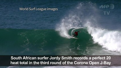 Shark swims & jumps as surfer lands perfect 20 heat total