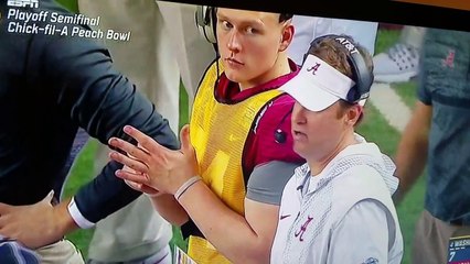 Alabama coach Steve Sarkisian picks nose and eats booger