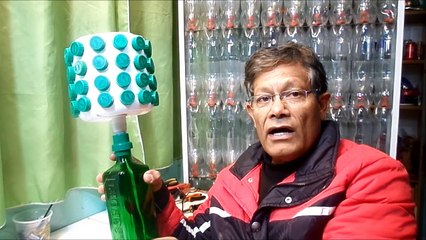 COMO FAZER ABAJUR DE TAMPAS E GARRAFA DE VIDRO