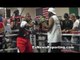Mayweather Hittings The Mitts & Screams: He Better Be In Shape!