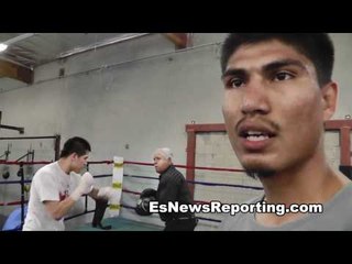 Pelos Garcia Getting Boxing Lesson From Big G