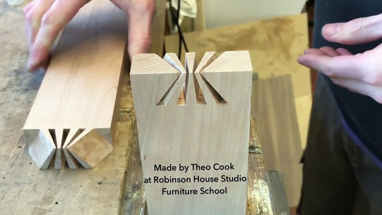 Amazing Japanese Sunrise dovetail joint. Japanese joinery.