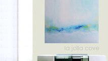La Jolla Cove Original Modern Abstract Very Large Big Art Painting Wall Hanging Water Landscape Blue Yellow Green White Texture Home