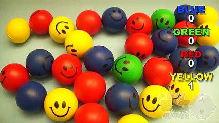 Aprender colores con sonriente cara blando bolas divertido aprendizaje concurso
