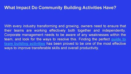 Guide to Team Building Activities - FusionTeamBuilding