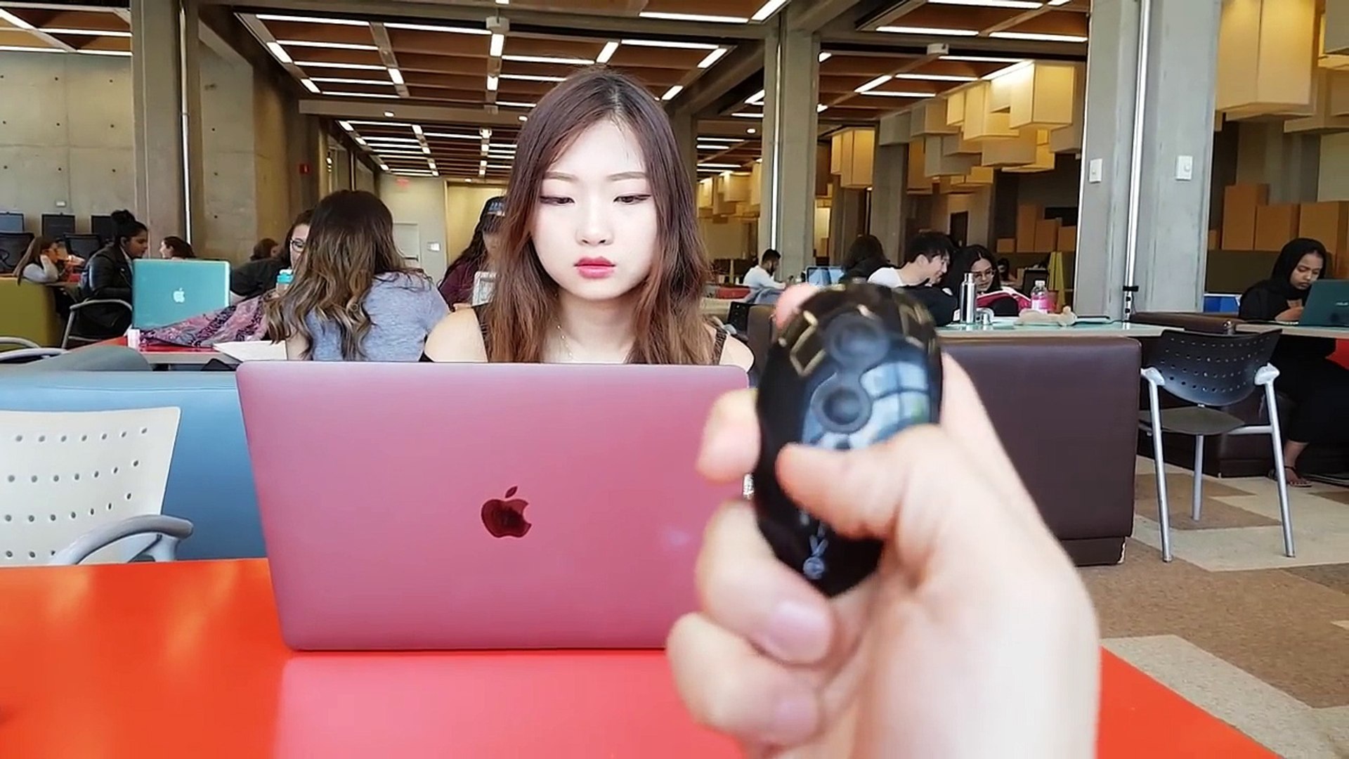 Asian girl remote vibrator public