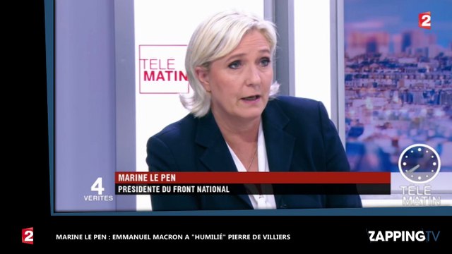 Marine Le Pen : Emmanuel Macron a humilié Pierre de Villiers (vidéo)