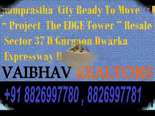 The Edge Tower Park Facing 3 BHK 1775 Sq.ft in Ramprastha City Sector 37D Gurgaon 8826997780