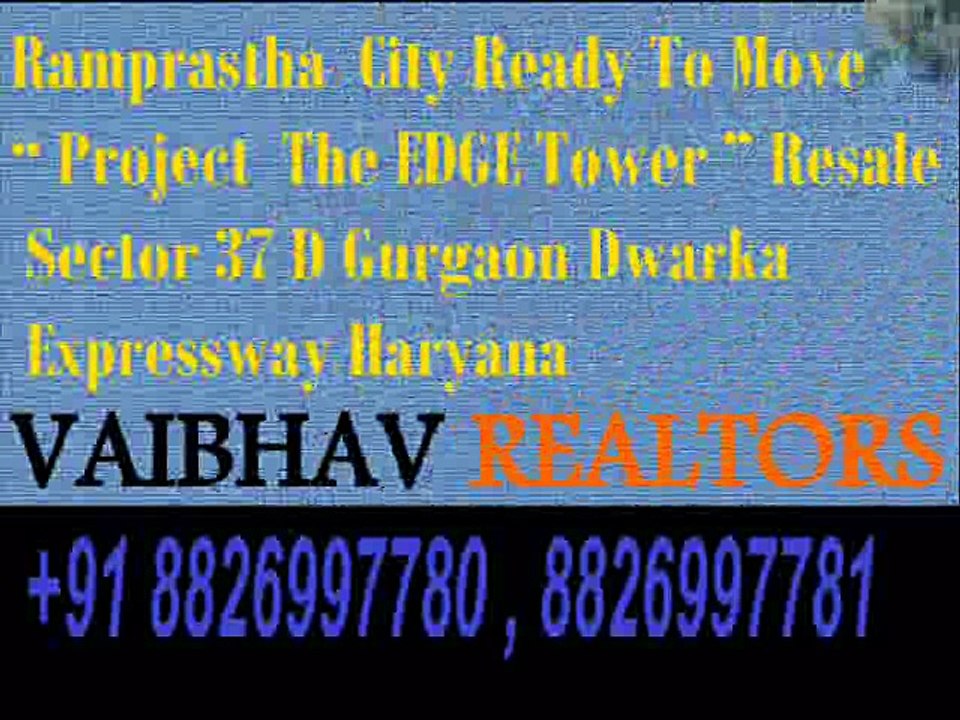 Apartments For Sale in The Edge Tower Sector 37D Gurgaon Dwarka Expressway 8826997781