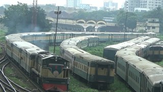 Long empty Brammaputtra Express Train with 15 coach / Bangladesh Railways Intercity Train