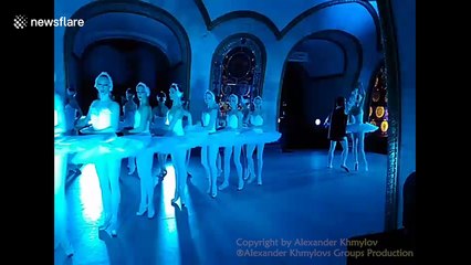Kremlin ballet performs Swan Lake on the Moscow metro