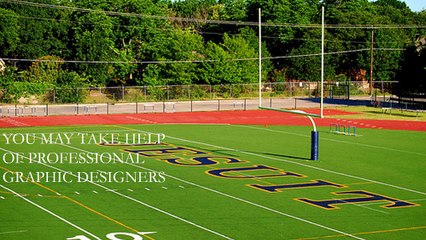 College Logo Stencil for Grass