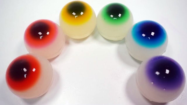 How To Make Colors Big Eyeball Jelly Pudding DIY Learn Colors Pokemon Go Balls Bubble Gum Surprise