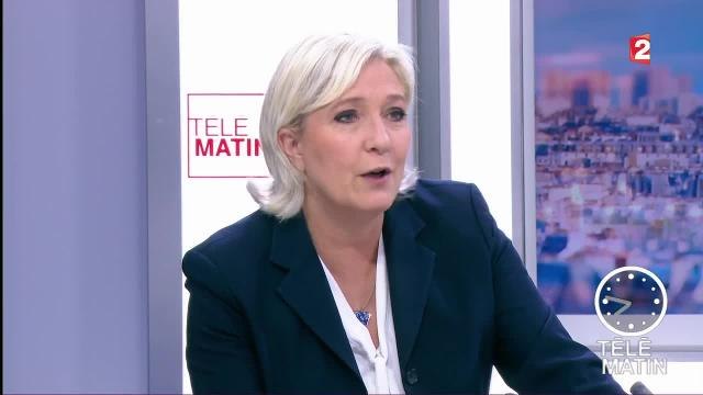 Télématin, France 2 : Marine Le Pen bute sur un mot, et traite son père de con