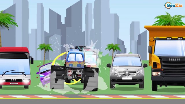 Мультик про машинки для детей Монстр Трак Гоночная машинка в Городке Мультфильмы