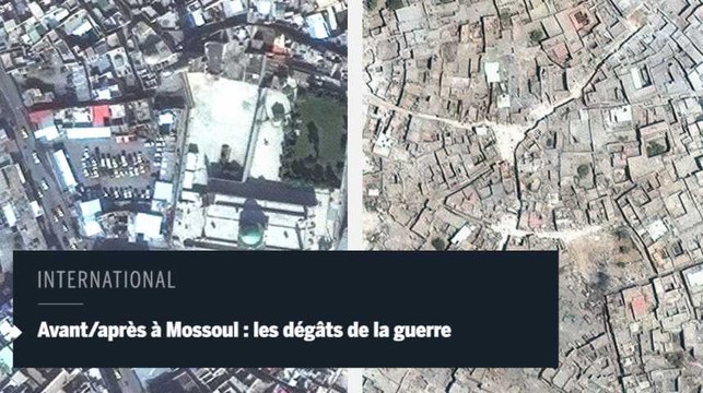 Avant/après à Mossoul : les dégâts de la guerre