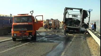 Süt Ürünleri Taşıyan Tır Yandı