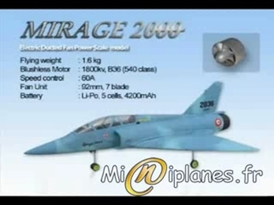 Nouveau Mirage 2000 grande taille RC electrique Miniplanes