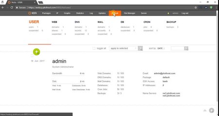 Configure rules in Vesta Firewall
