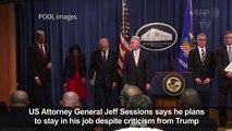 US Attorney General plans to stay in job after Trump criticism