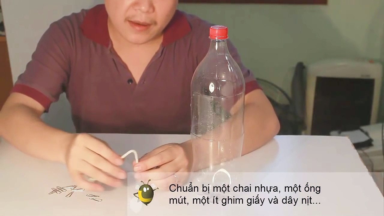 Đồ chơi tuổi thơ: làm đài phun nước từ chai nhựa