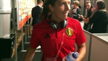 Maud Coutereels après la victoire des Red Flames contre la Norvège
