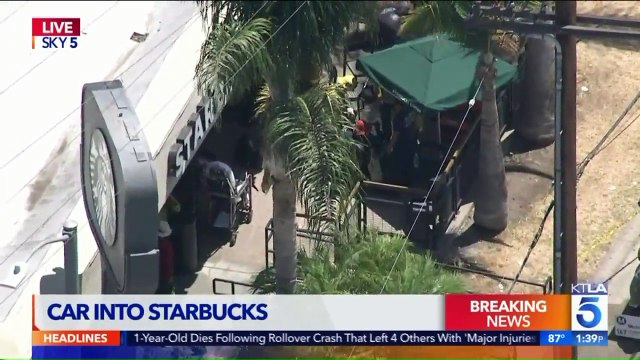 4 Injured After Vehicle Crashes Into Starbucks in California