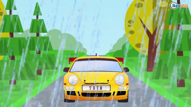 The Red Police Car in Car Cartoon for children - 2D Animation Videos for Kids!