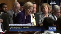 Senator Elizabeth Warren questions Betsy DeVos at Senate confirmation hearing