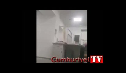 Deprem anı kameraya yansıdı
