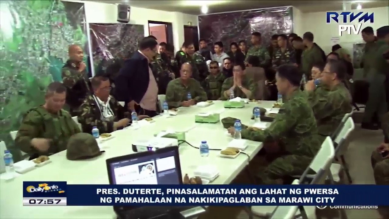 Pres. Duterte, pinasalamatan ang lahat ng pwersa ng pamahalaan na nakikipaglaban sa Marawi City