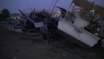Bodrum'da Deniz Suyu Çekildi, Kıyıya Vuran Tekneler Parçalandı