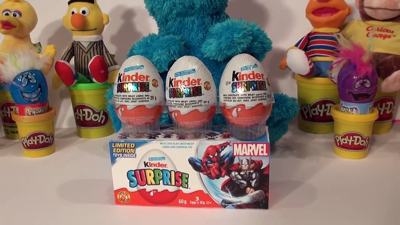 Un et un à un un à et gros oiseau biscuit croquer des œufs monstre le le le le la avec 6 sorties kinder countn bert ernie