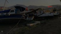 Muğla - Bodrum Gümbet'te Depremle Oluşan Tsunami Sonrası Tekneler Zarar Gördü