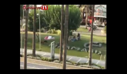 Marmaris'te vatandaşlar parklarda sabahladı