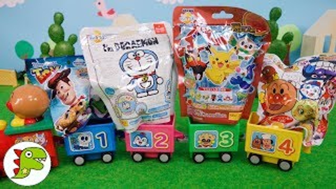 アンパンマン アニメおもちゃ SLマンに乗ってバスボムがやってきたよ❤色遊び 列車 乗り物 トイキッズ アニメ anpanman toy kids