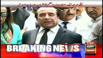 Latif Khosa talks to media after supreme court hearing