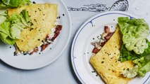 Omelet With Bacon, Mushrooms, and Ricotta