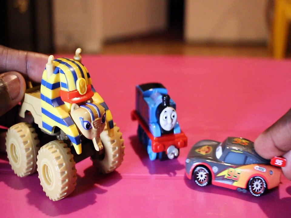 LIGHTENING MCQUEEN & THOMAS & FRIENDS VS SPHINX TRUCK CARS 3 BLAZE & MONSTER MACHINES Toys BABY Videos , NICKELODEON , M