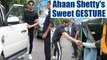 Sunil Shetty son Ahaan Shetty SWEET GESTURE towards AUTOWALA | FilmiBeat