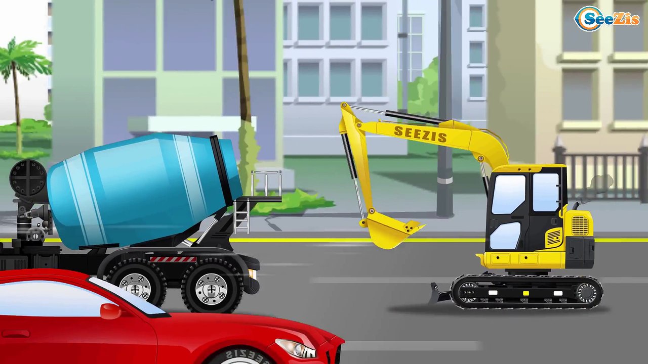 Real Diggers Trucks with Giant Crane - Construc...