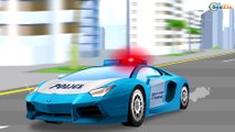 Red Racing Cars Adventures - Real Race in the City with The Police Car. New Kids Cartoon