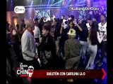 Fiorella Mendez bailando con Martin Arredondo y Ojany Tijeras
