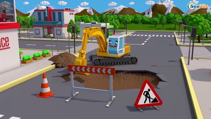 Diggers Cartoons -The Excavator | Video for children - World of Cars for kids